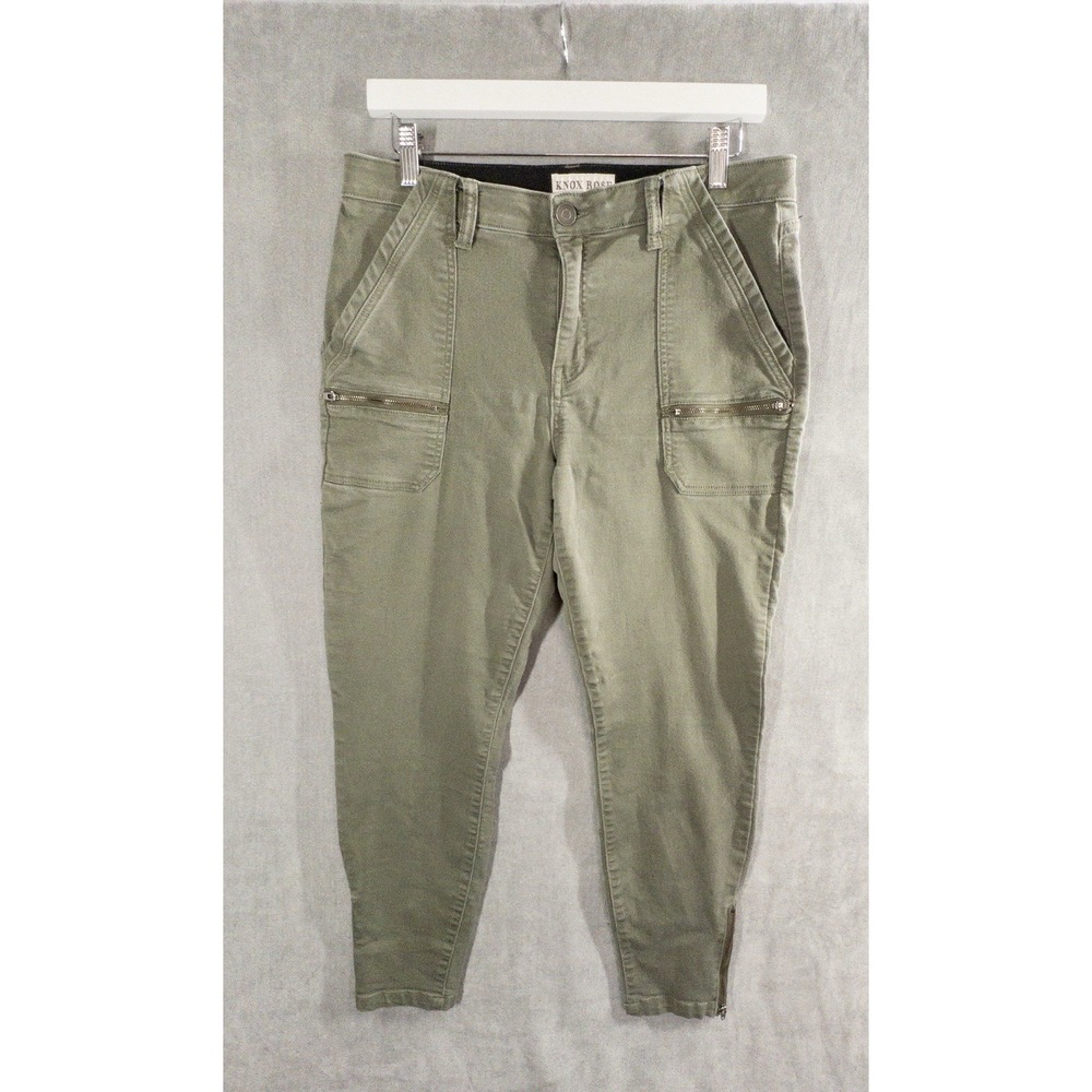 Knox Rose Olive Womens Pants Zip Ankle Size 12